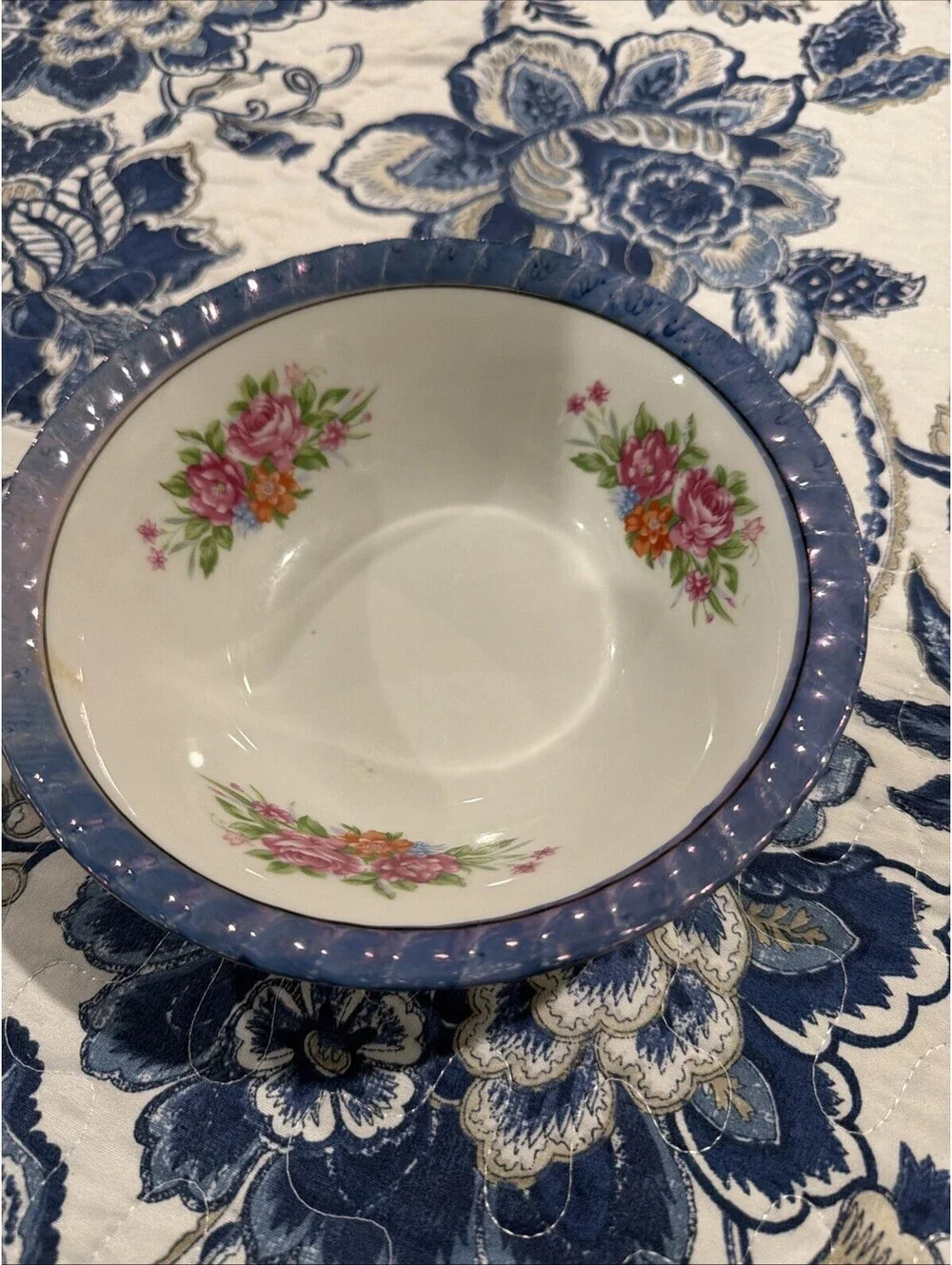 Vintage Japanese Yamatsu Bowl with Floral Design NEAR PERFECT CONDITION